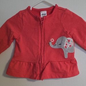 Child of Mine Coral Elephant Baby Cardigan